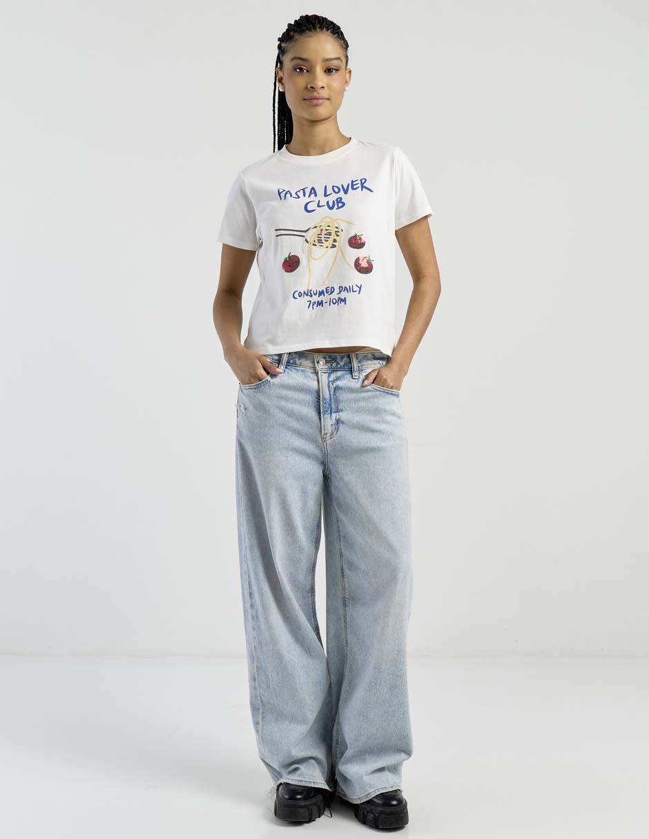 Blusa manga corta cuello redondo para mujer 3