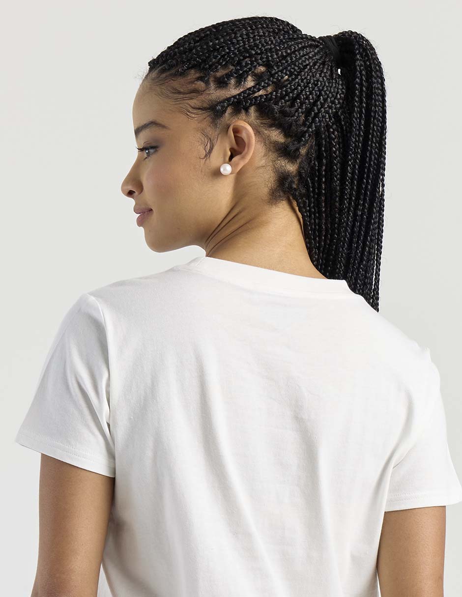 Blusa manga corta cuello redondo para mujer 5