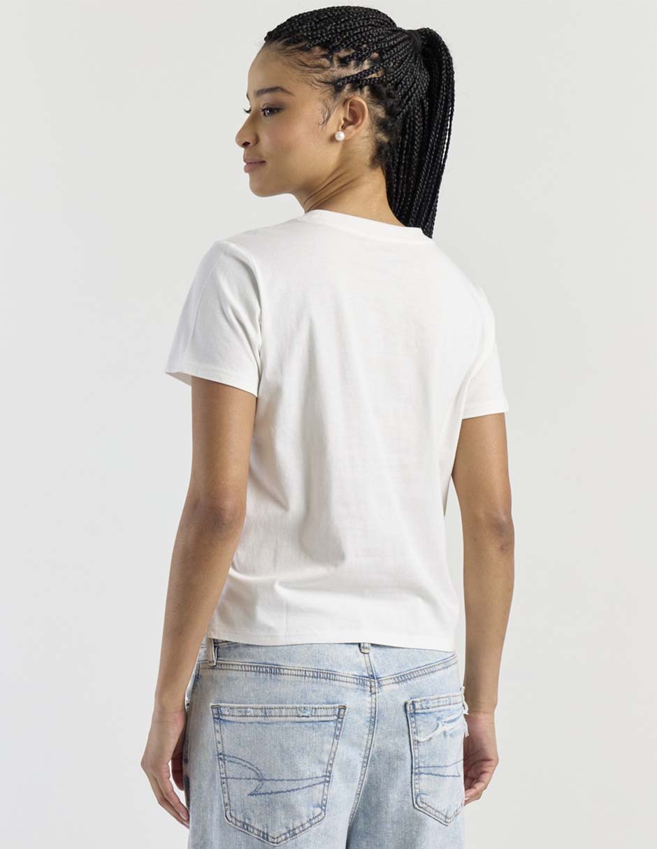 Blusa manga corta cuello redondo para mujer 6