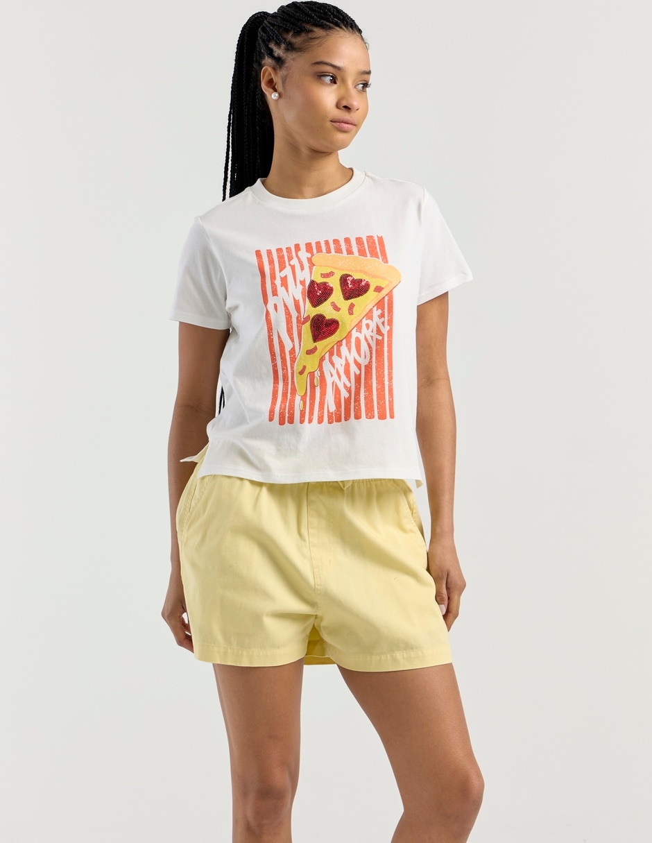 Playera manga corta cuello redondo para mujer 2