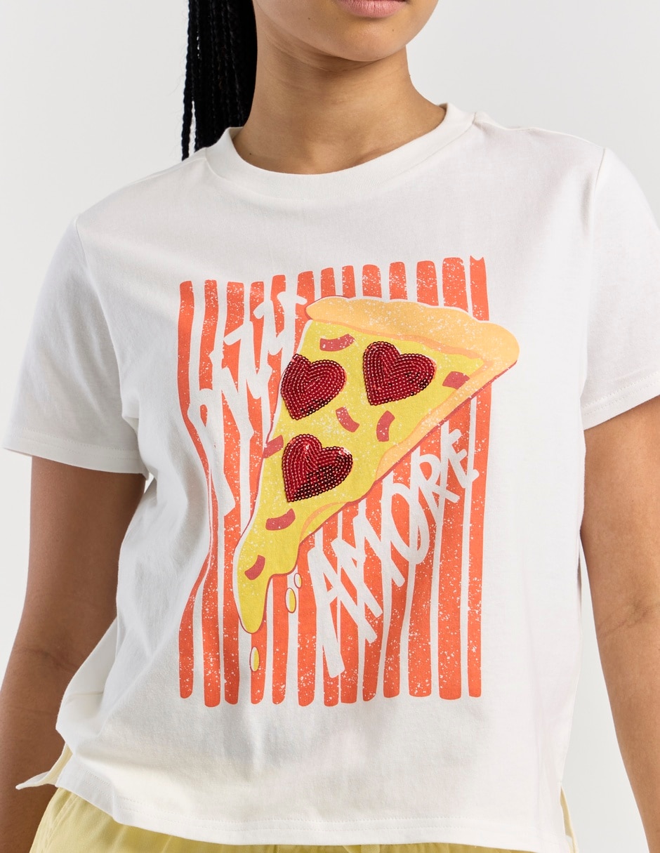 Playera manga corta cuello redondo para mujer 4
