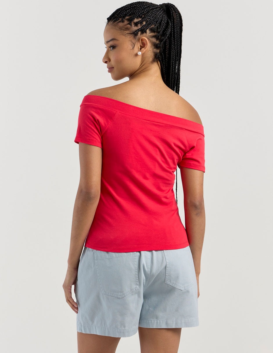 Playera manga corta cuello V para mujer 6
