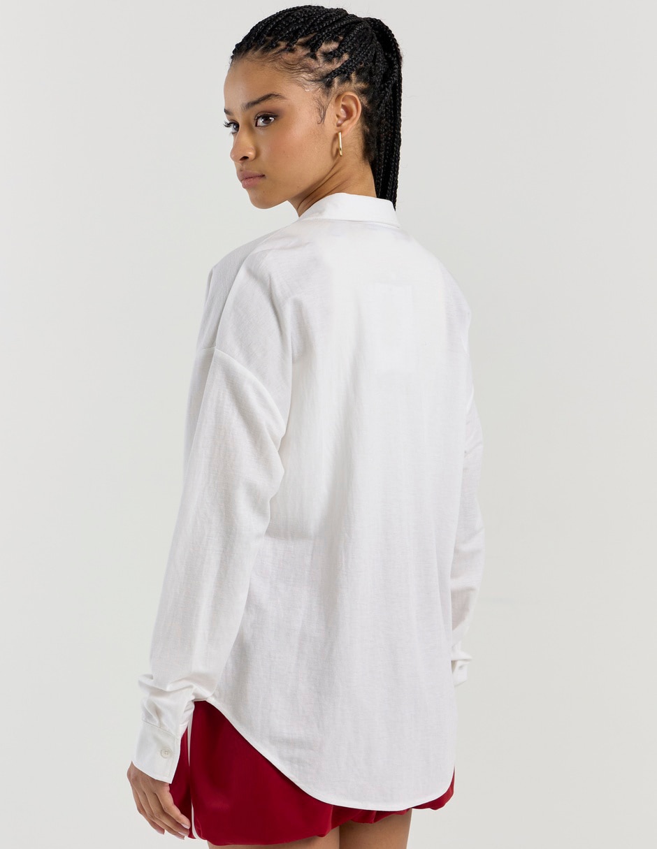 Blusa camisera manga larga para mujer 6