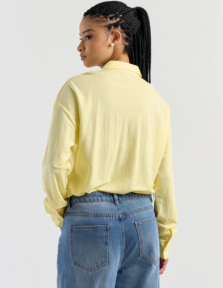 Blusa camisera Non Stop manga larga para mujer