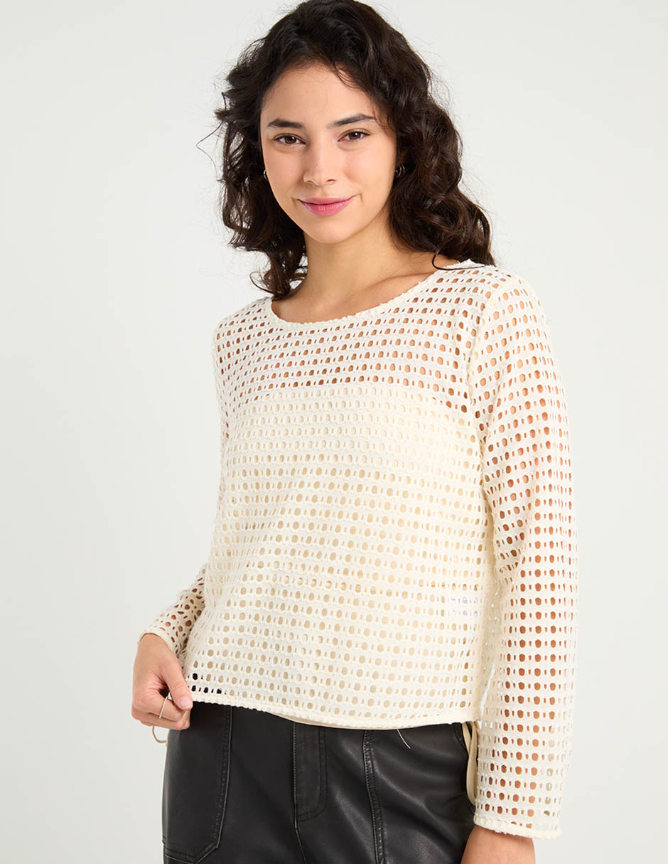 Suéter cuello redondo para mujer 2