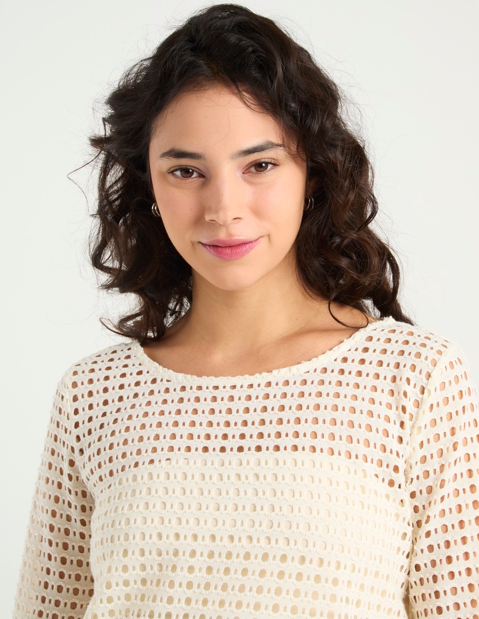 Suéter cuello redondo para mujer 4