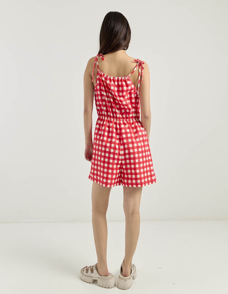 Jumpsuit estampado a cuadros para mujer 2