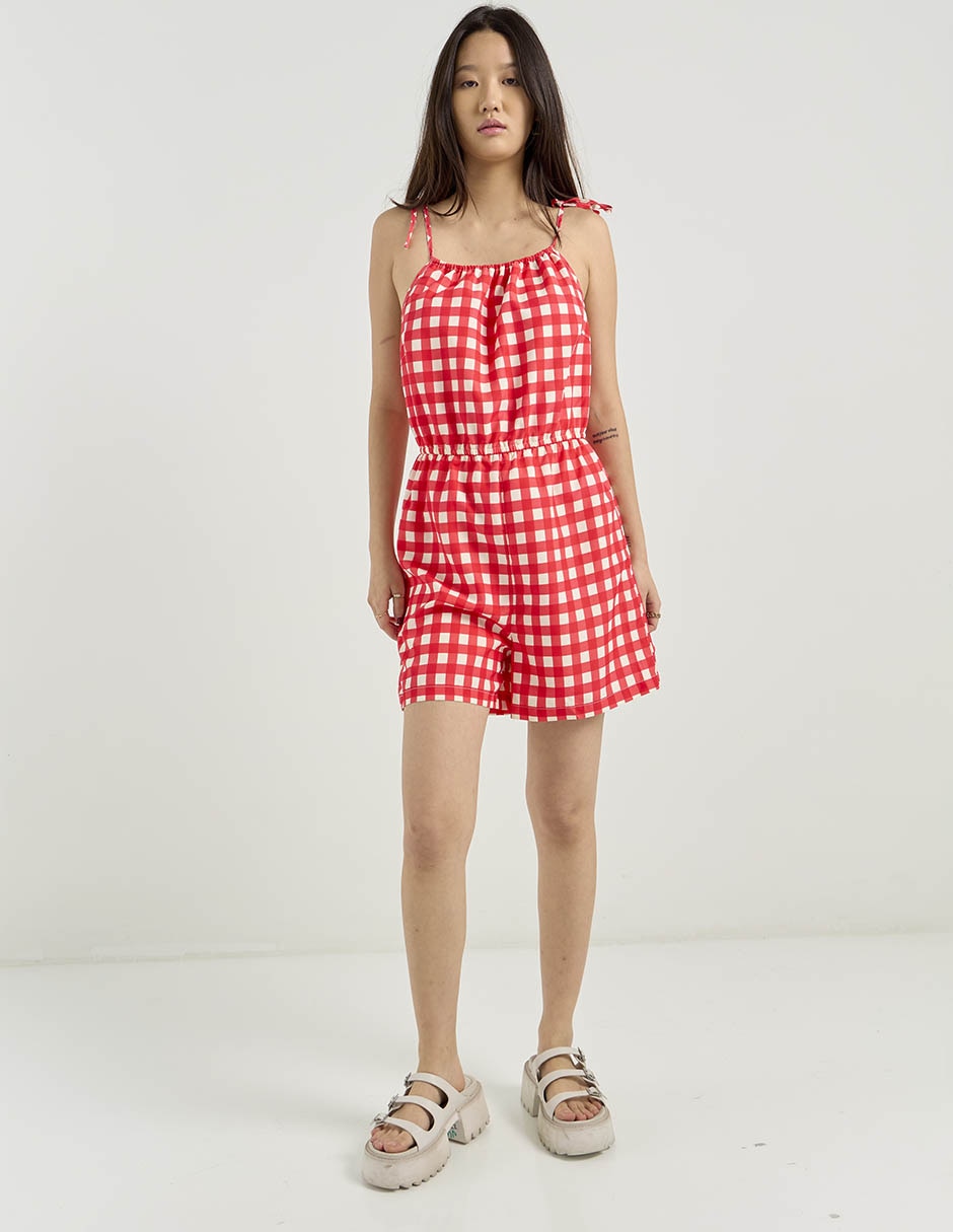 Jumpsuit estampado a cuadros para mujer 3