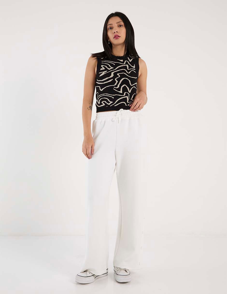 Pants amplio con jareta para mujer 3