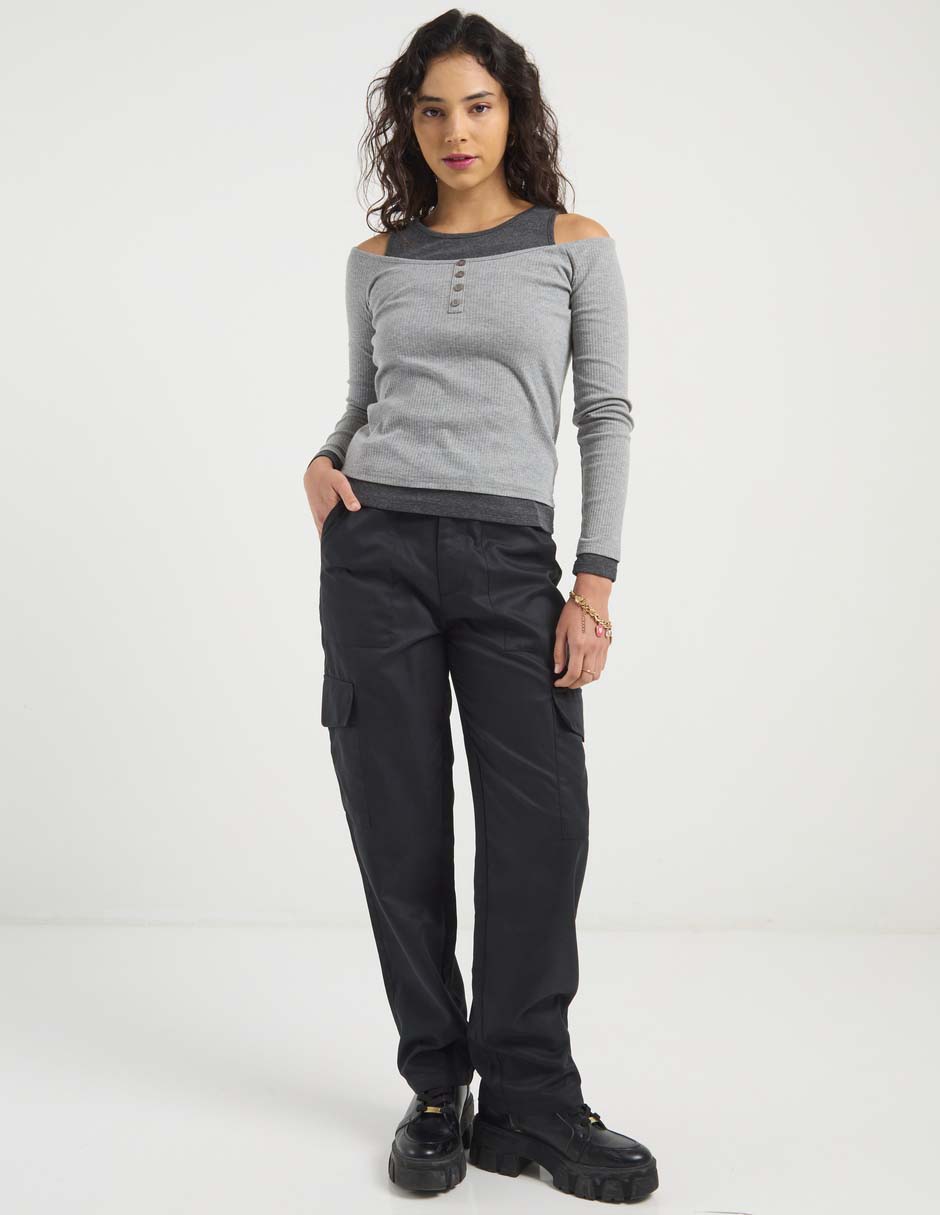Pantalón cargo straight para mujer