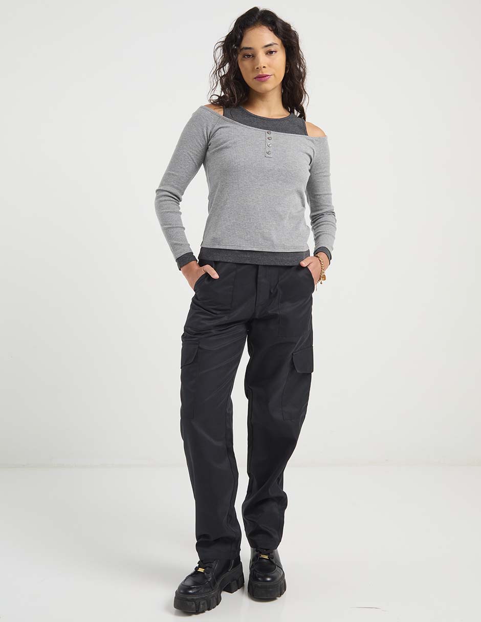 Pantalón cargo straight para mujer 3