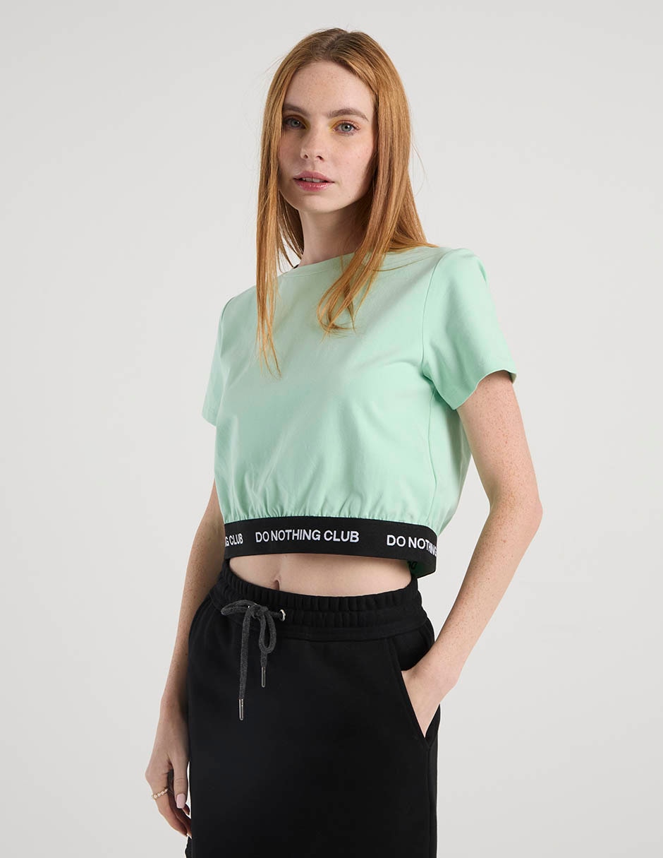 Pants slim con elástico para mujer