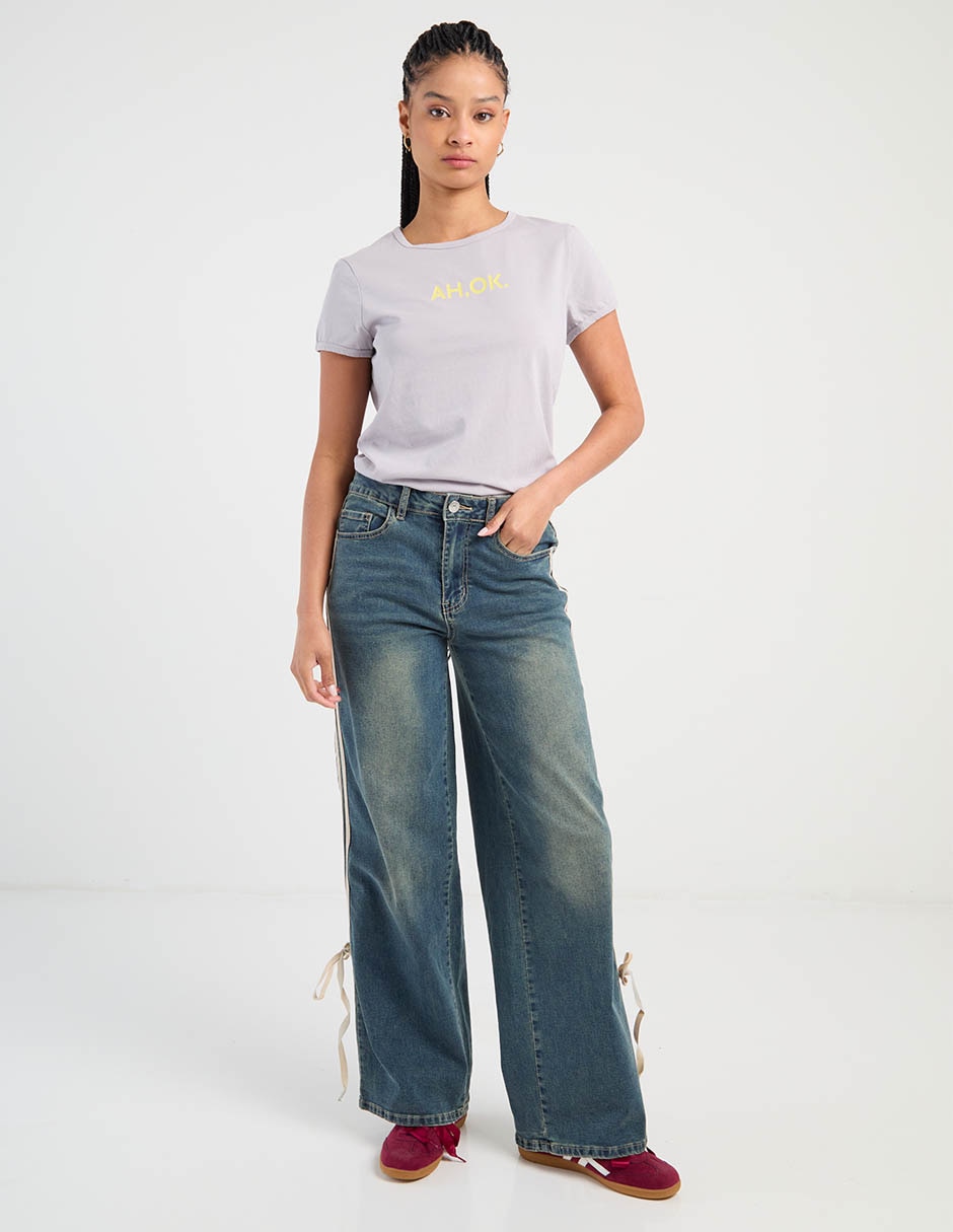 Playera manga corta cuello redondo para mujer 3