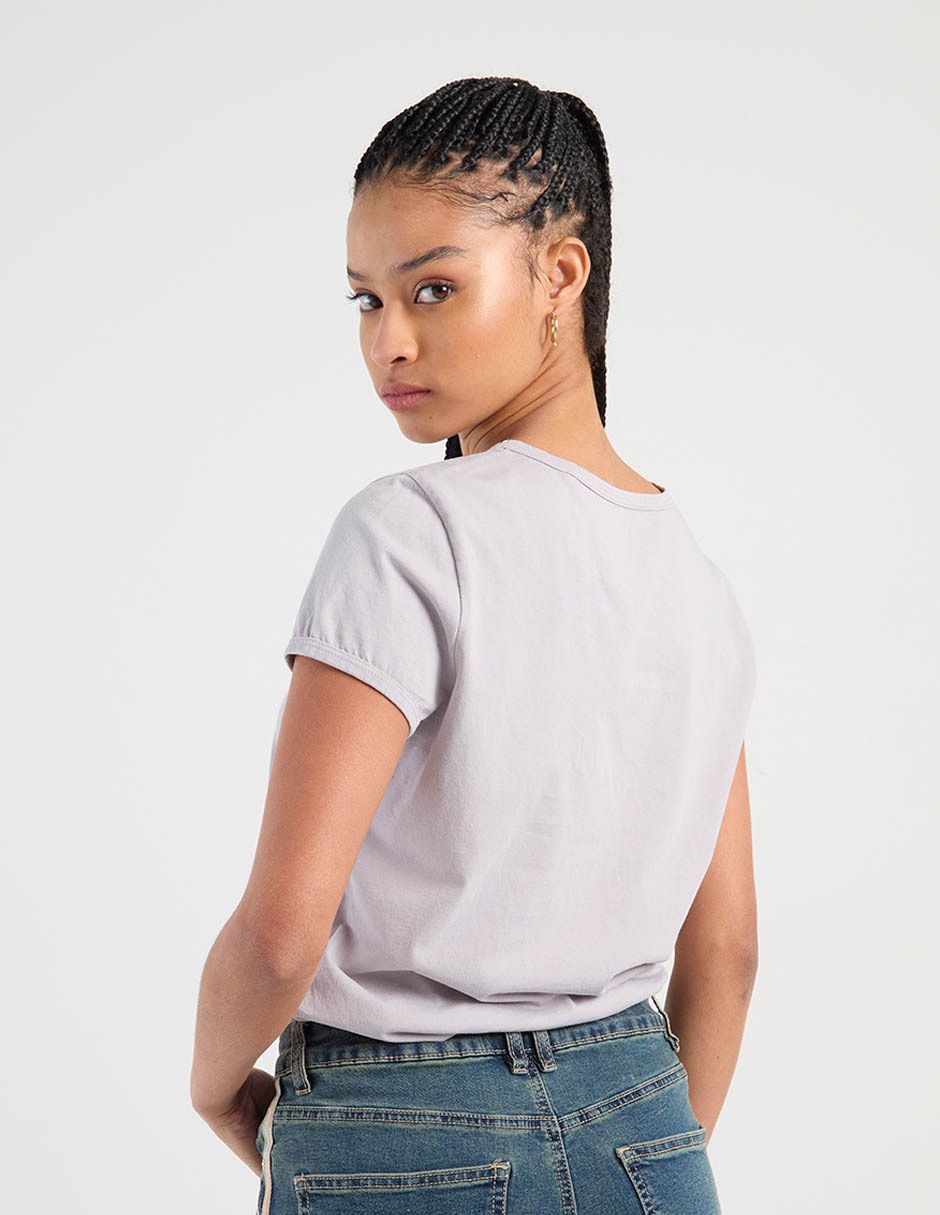 Playera manga corta cuello redondo para mujer 6