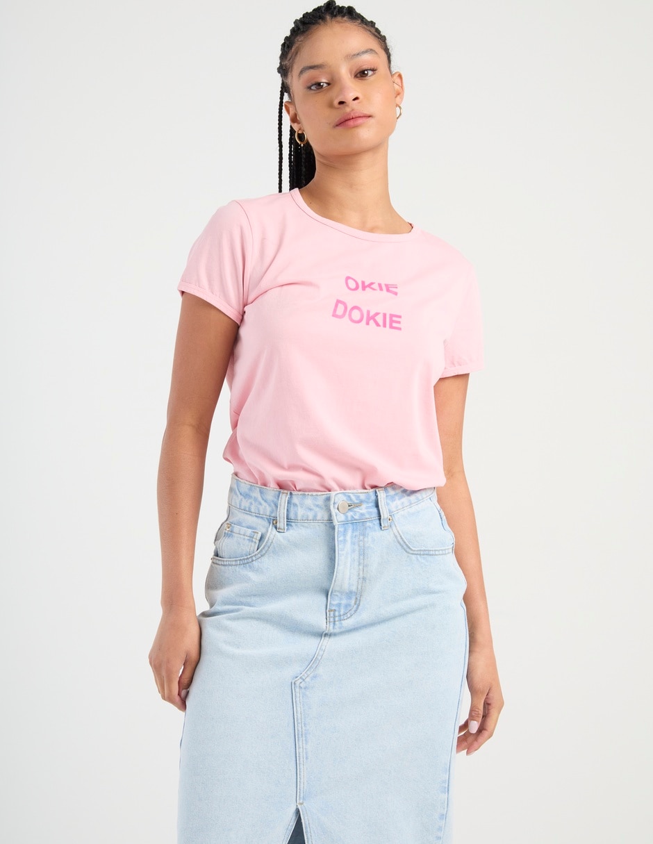 Playera manga corta cuello redondo para mujer Playera manga corta cuello redondo para mujer