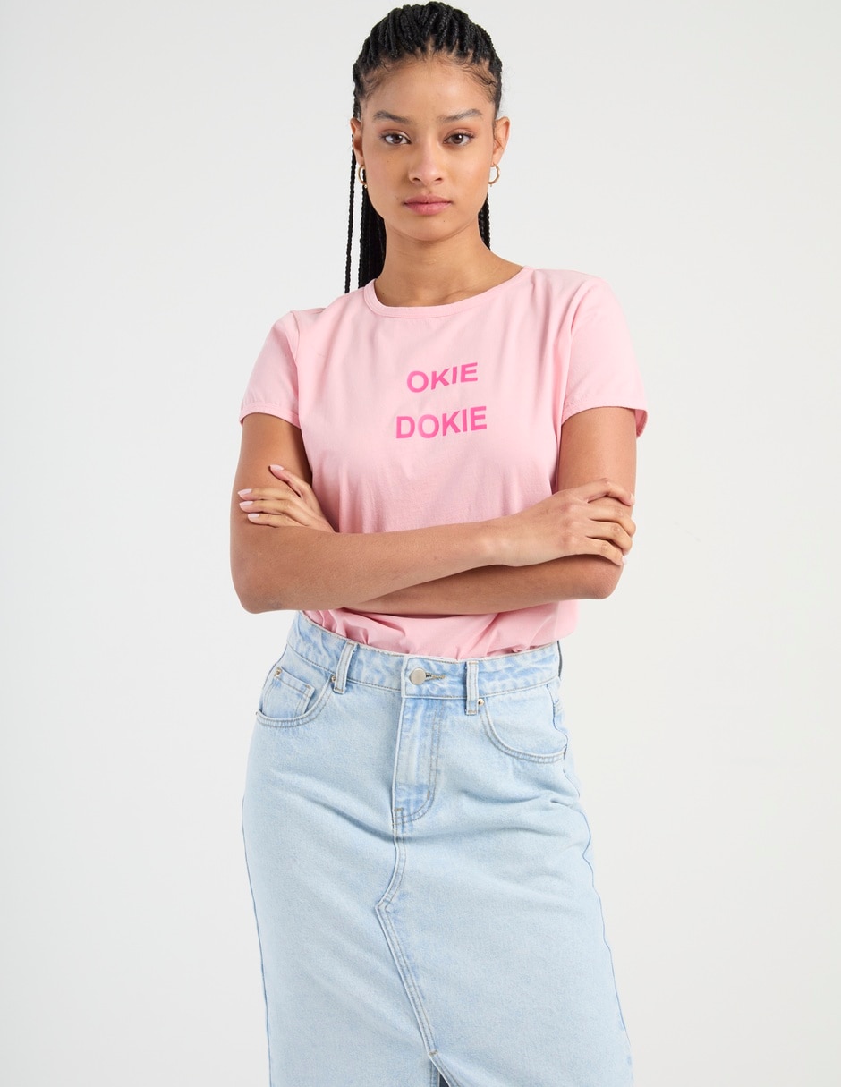 Playera manga corta cuello redondo para mujer 2