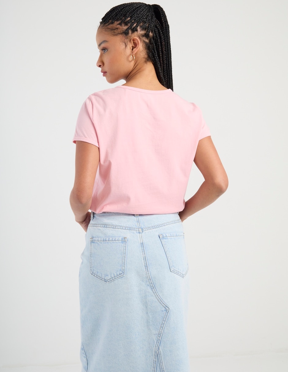Playera manga corta cuello redondo para mujer 6