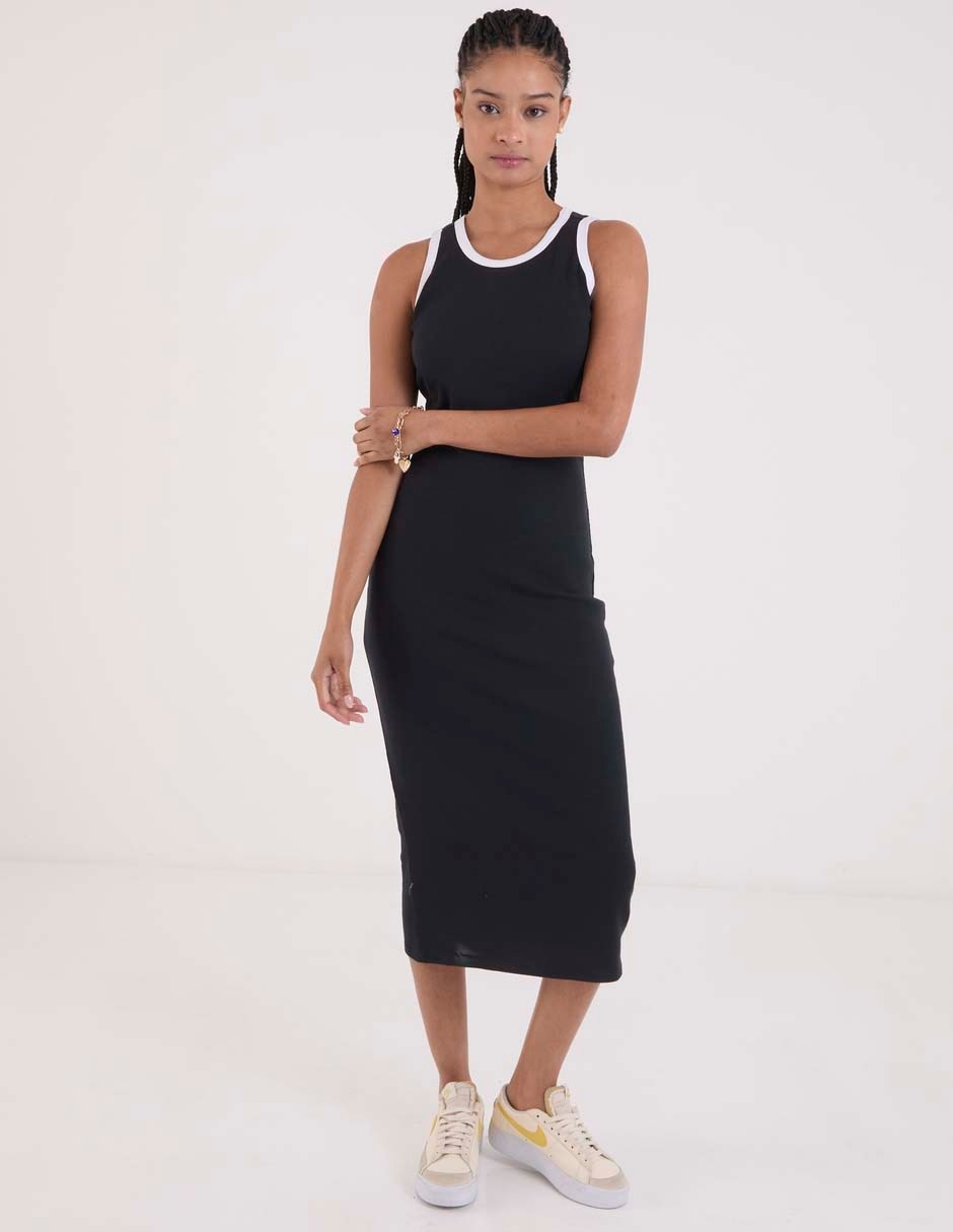 VESTIDO 3/4 NON STOP, EG, NEGRO LISO RE