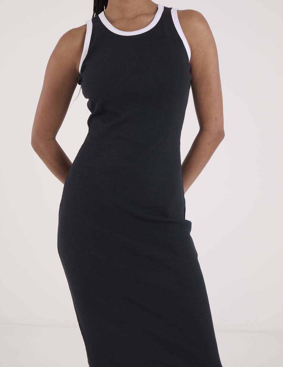 VESTIDO 3/4 NON STOP, EG, NEGRO LISO RE