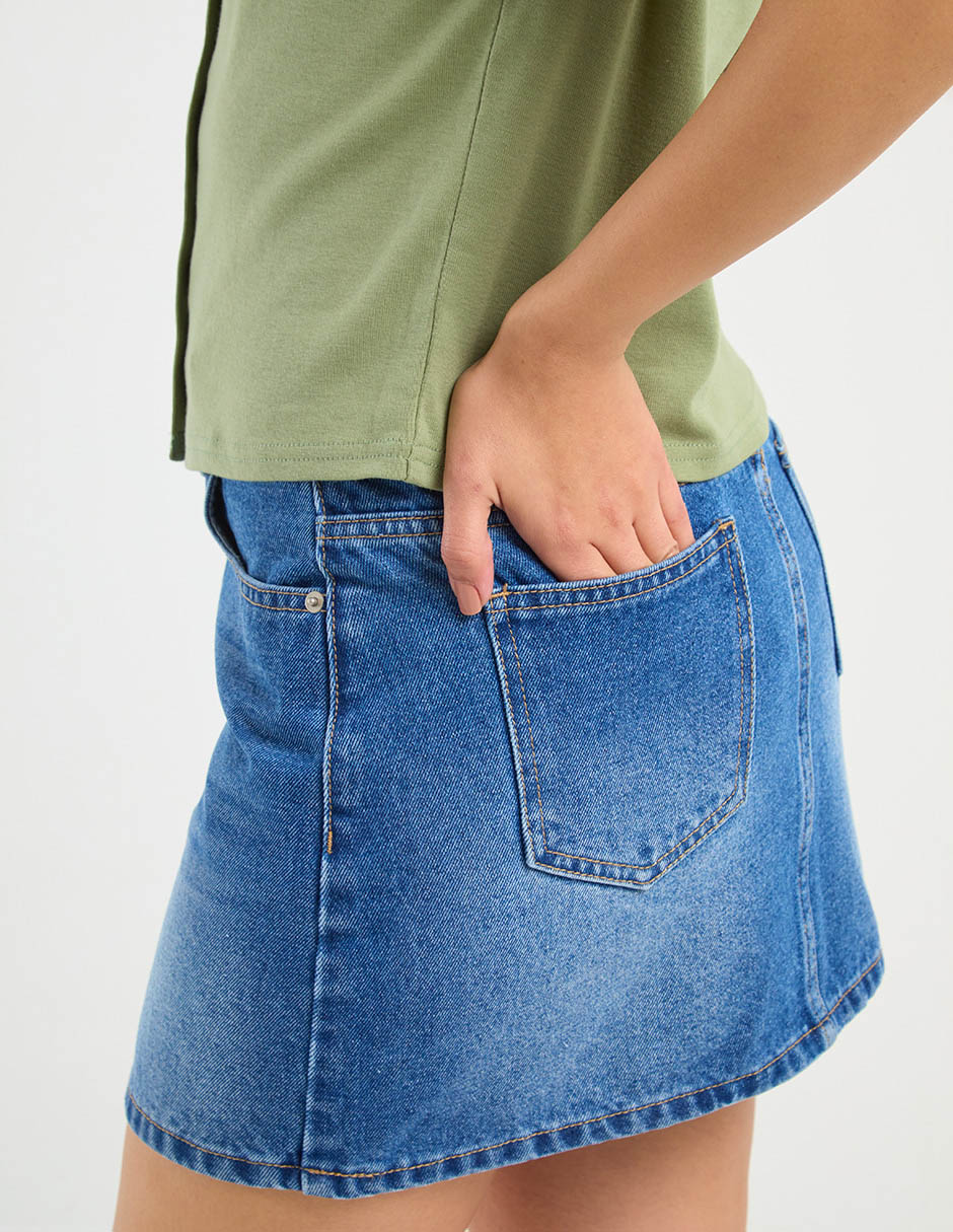 FALDA MINI NON, 5, ÍNDIGO DENIM SMEDIO