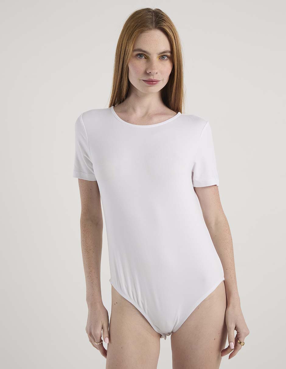 Body manga corta cuello redondo para mujer 2