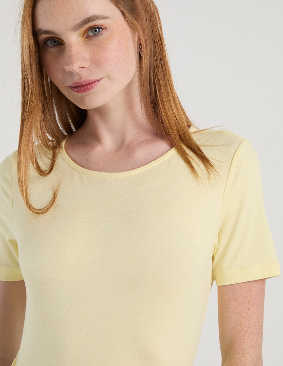 Body manga corta cuello redondo para mujer 4