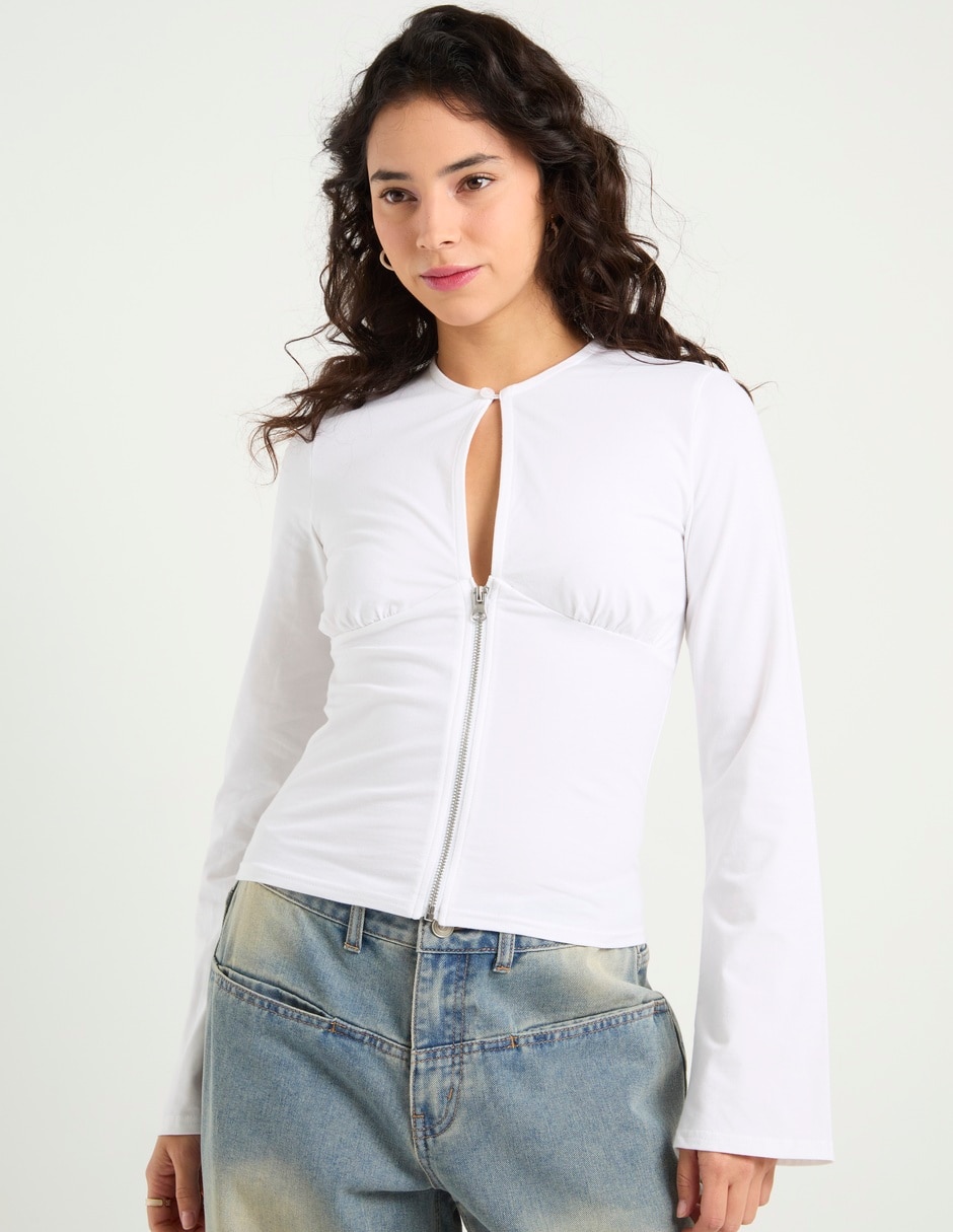 BLUSA NSM26115-05 NON STOP, M, BLANCO