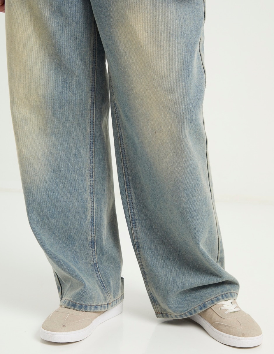 Jeans relaxed amplio cintura para mujer 5