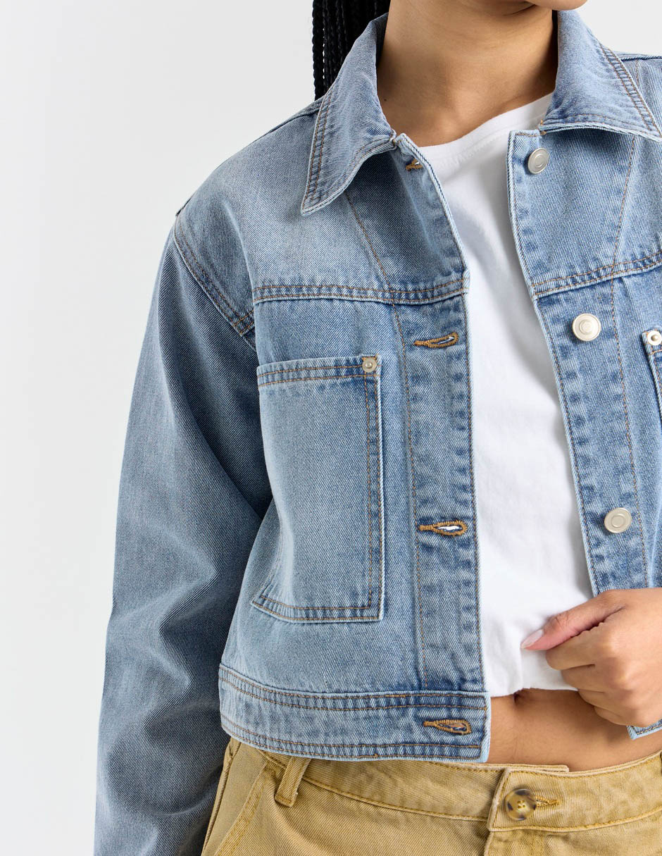 Chamarra denim de mezclilla para mujer 5