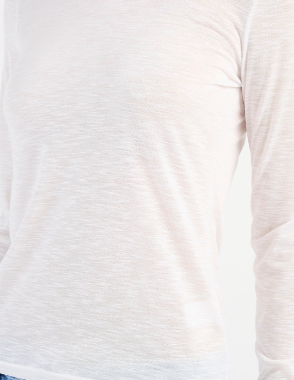 Playera manga larga cuello redondo para mujer 5