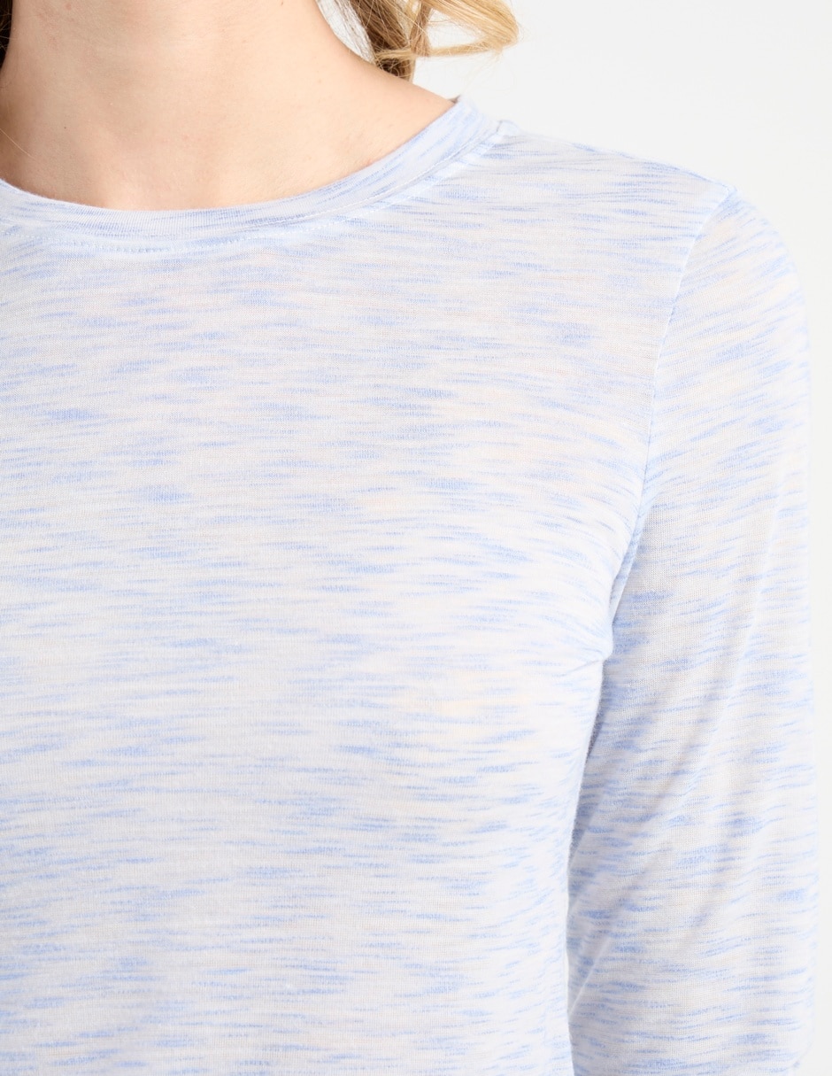 Playera manga larga cuello redondo para mujer 4