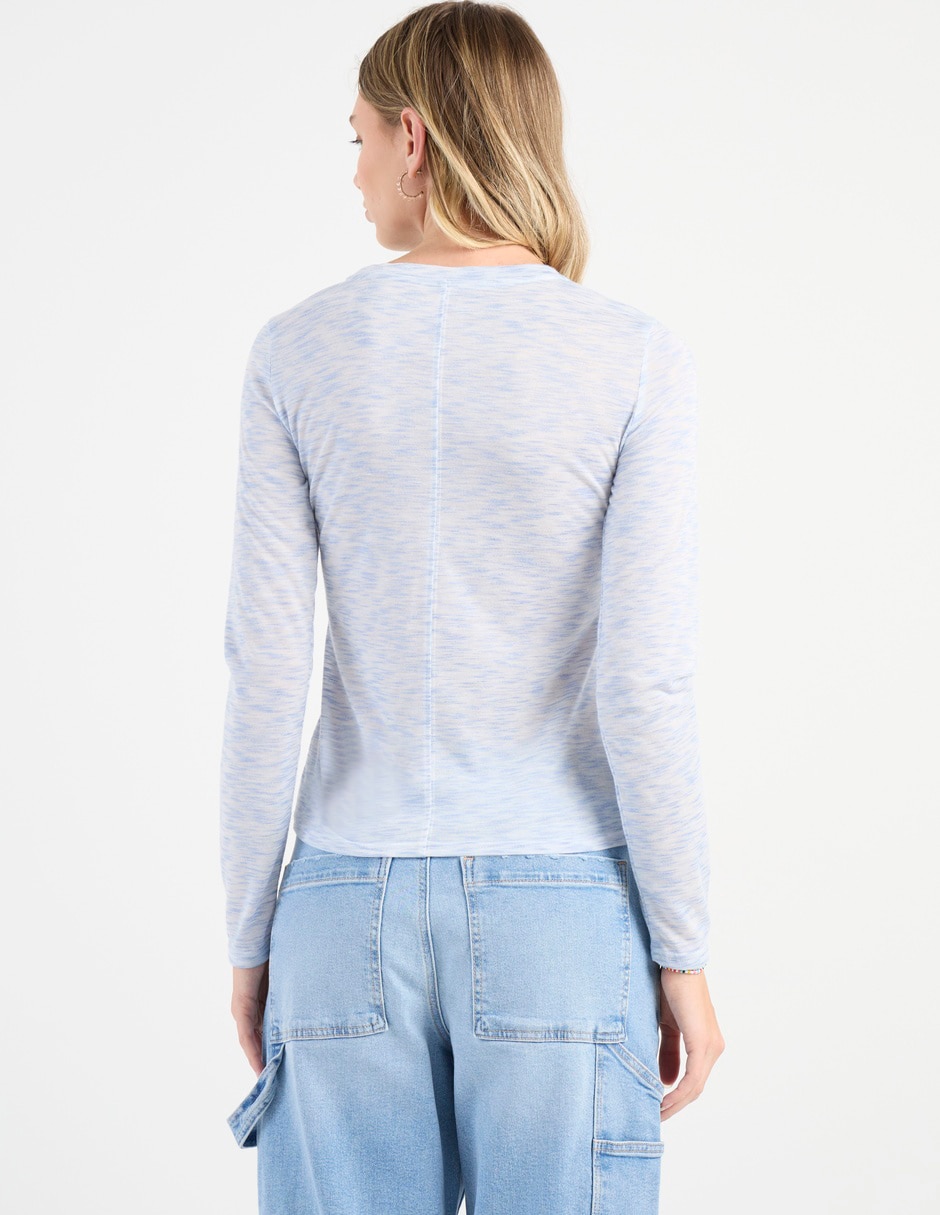 Playera manga larga cuello redondo para mujer 6