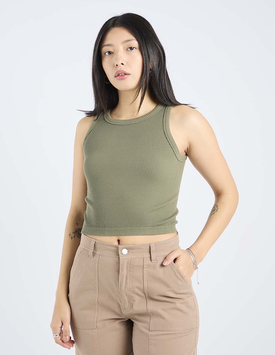 Top cuello redondo tirante ancho Top cuello redondo tirante ancho