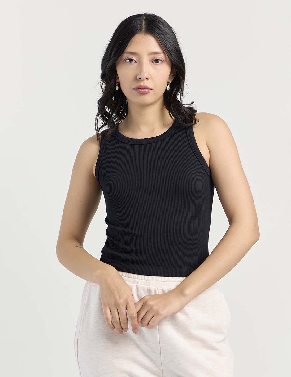 Top cuello redondo tirante ancho