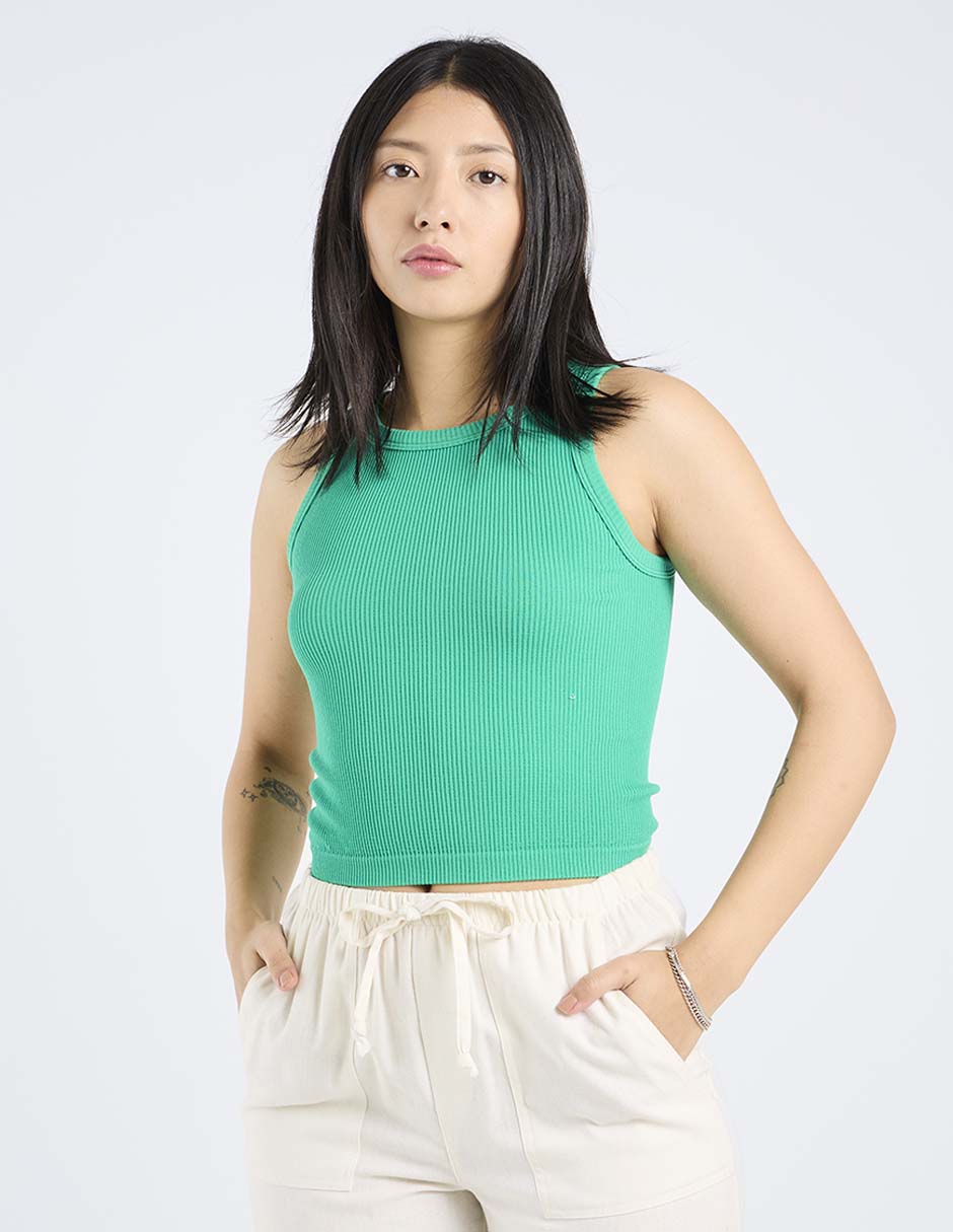 Top cuello redondo tirante ancho