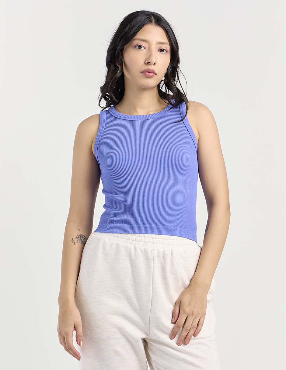 Top cuello redondo tirante ancho