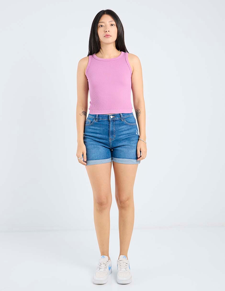 Top Non Stop cuello redondo tirante ancho