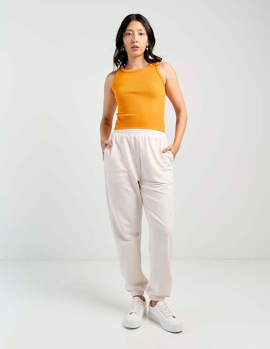 Pants regular con elástico para mujer 3