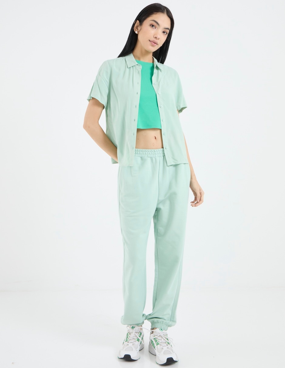 Pants regular con elástico para mujer 3