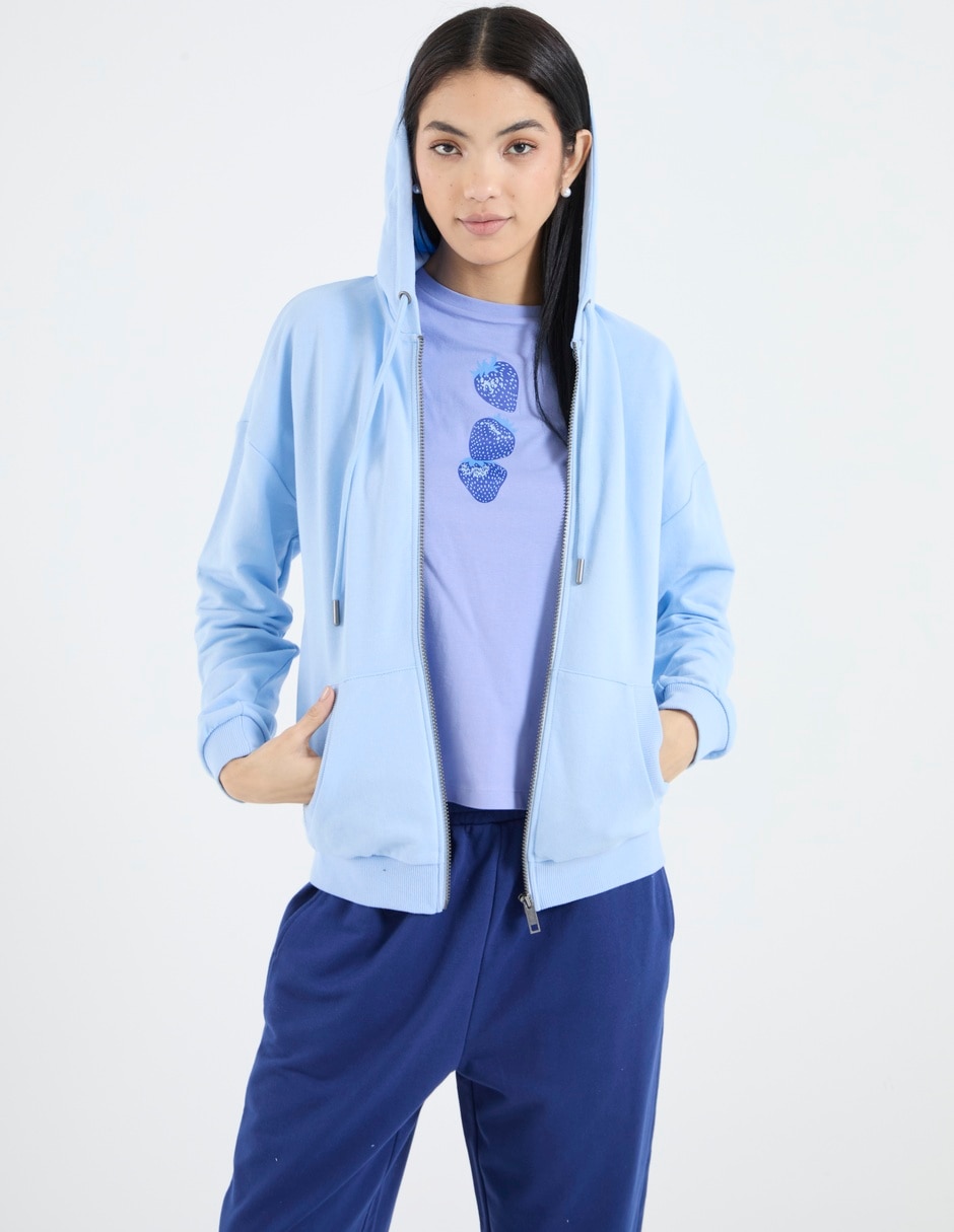 Sudadera con capucha y bolsa para mujer