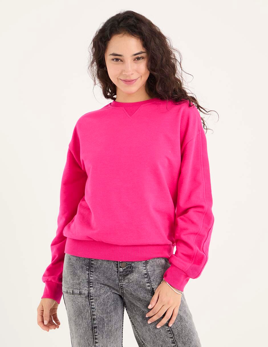 Sudadera acanalada para mujer