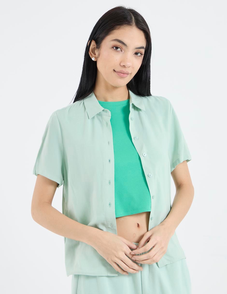 Blusa manga corta para mujer