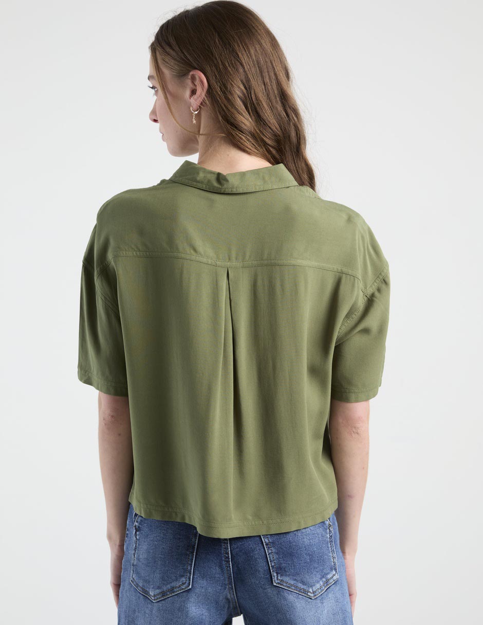 Blusa camisera manga corta para mujer 2