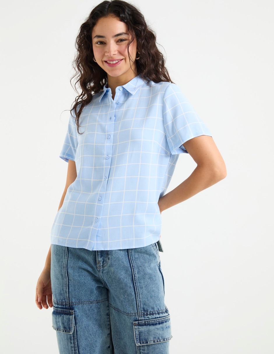 Blusa camisera manga corta para mujer Blusa camisera manga corta para mujer
