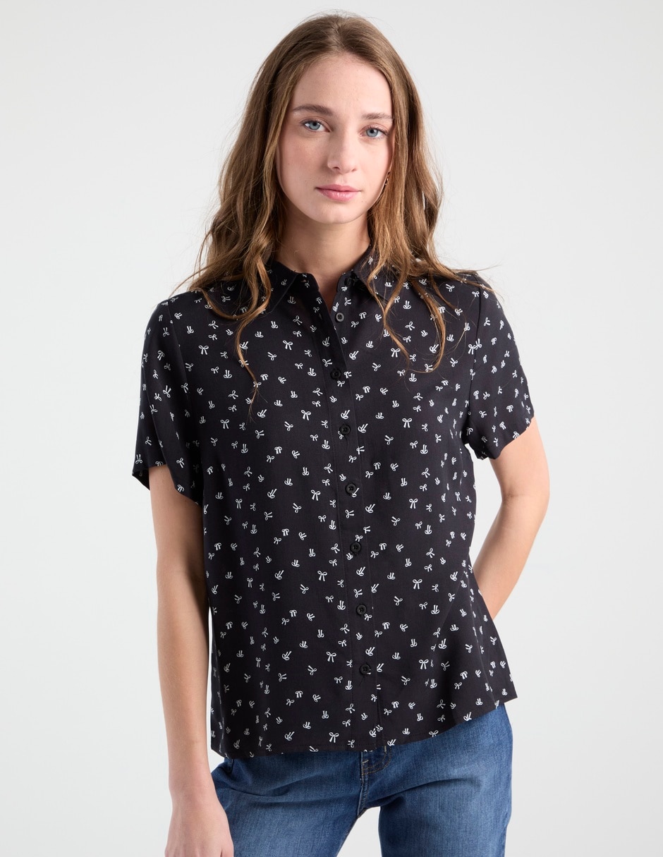 Blusa camisera manga corta para mujer Blusa camisera manga corta para mujer