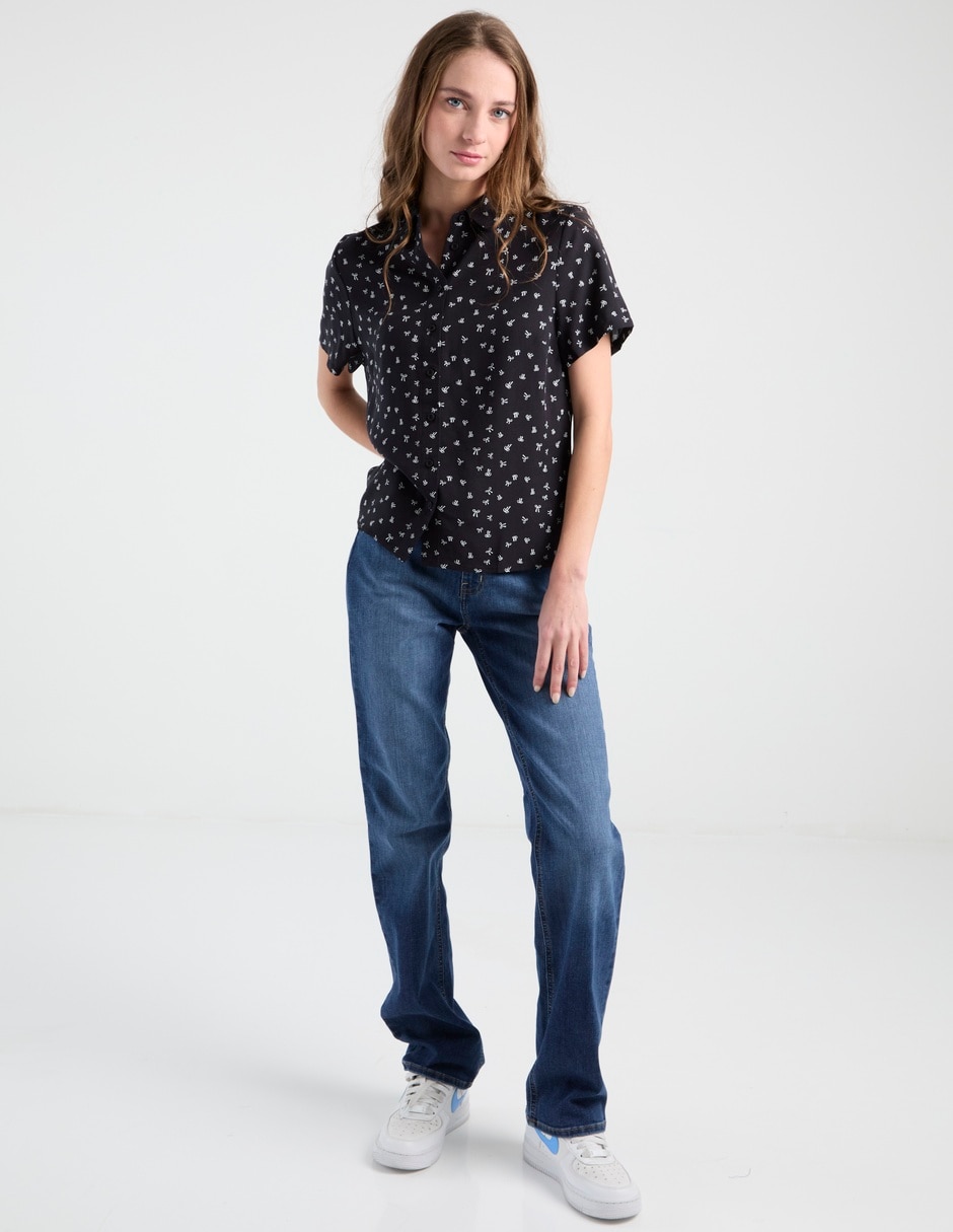 Blusa camisera manga corta para mujer 3