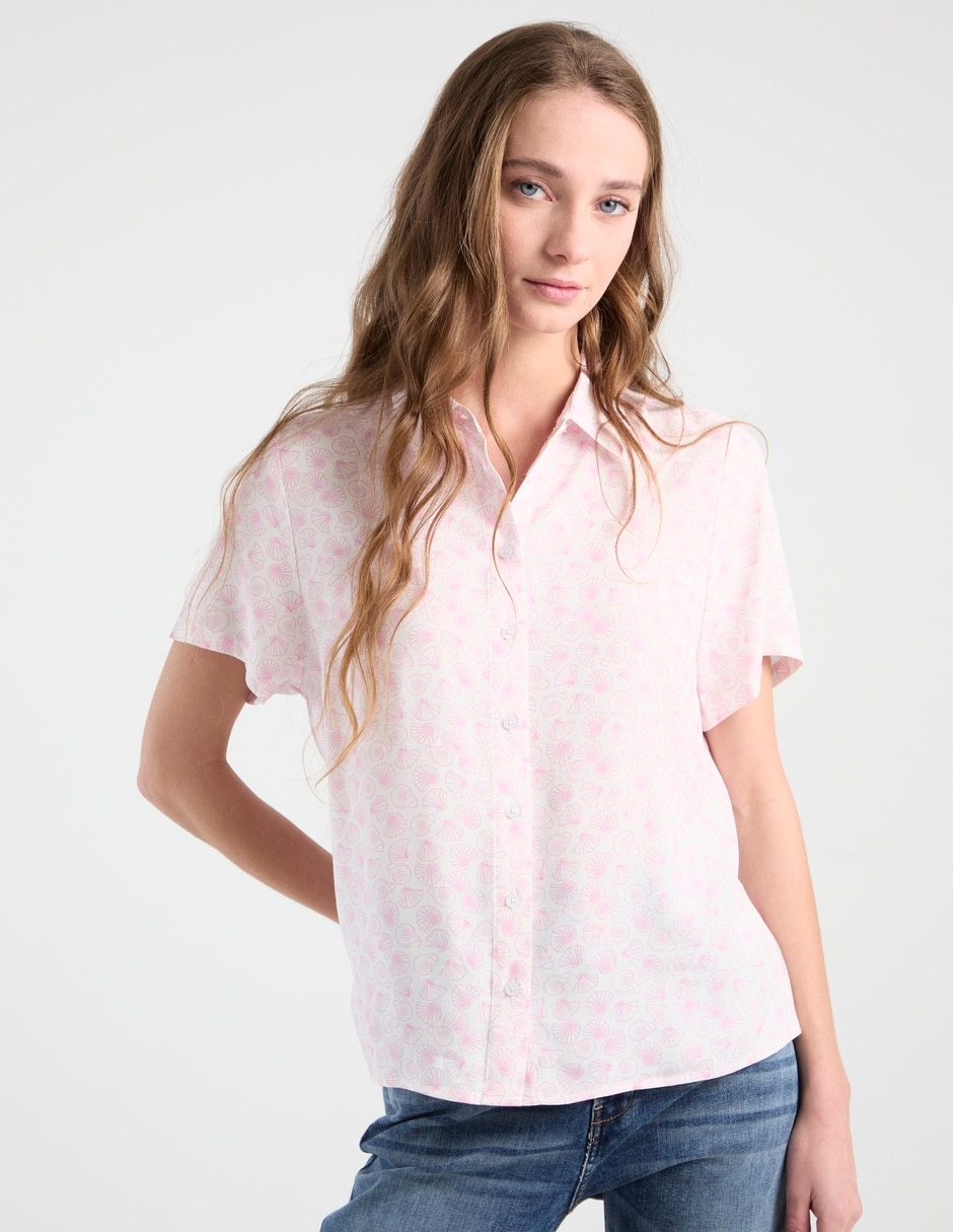 Blusa camisera manga corta para mujer Blusa camisera manga corta para mujer