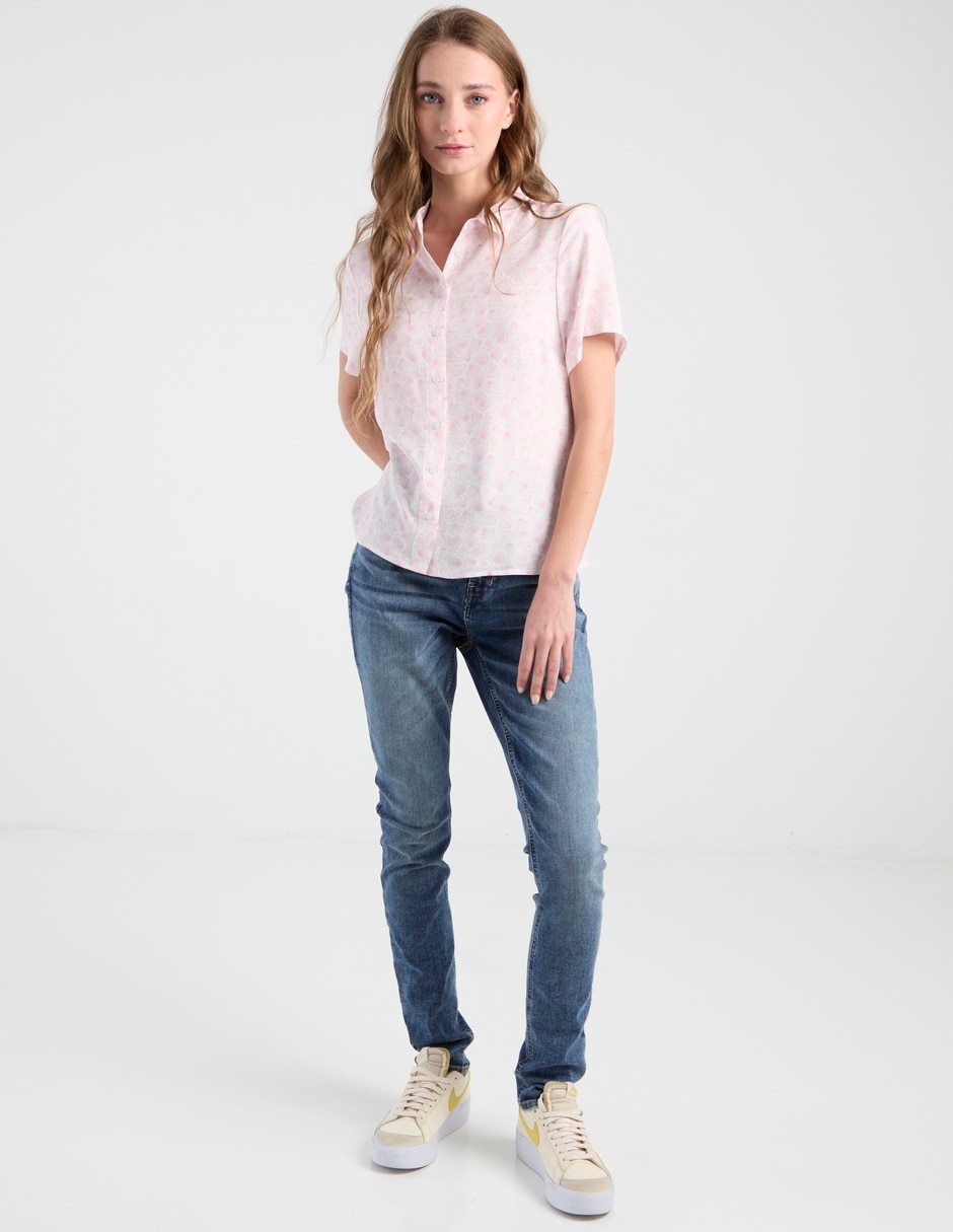 Blusa camisera manga corta para mujer 3