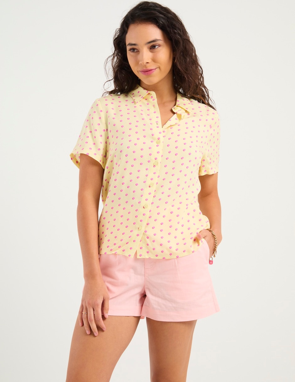 Blusa camisera manga corta para mujer Blusa camisera manga corta para mujer