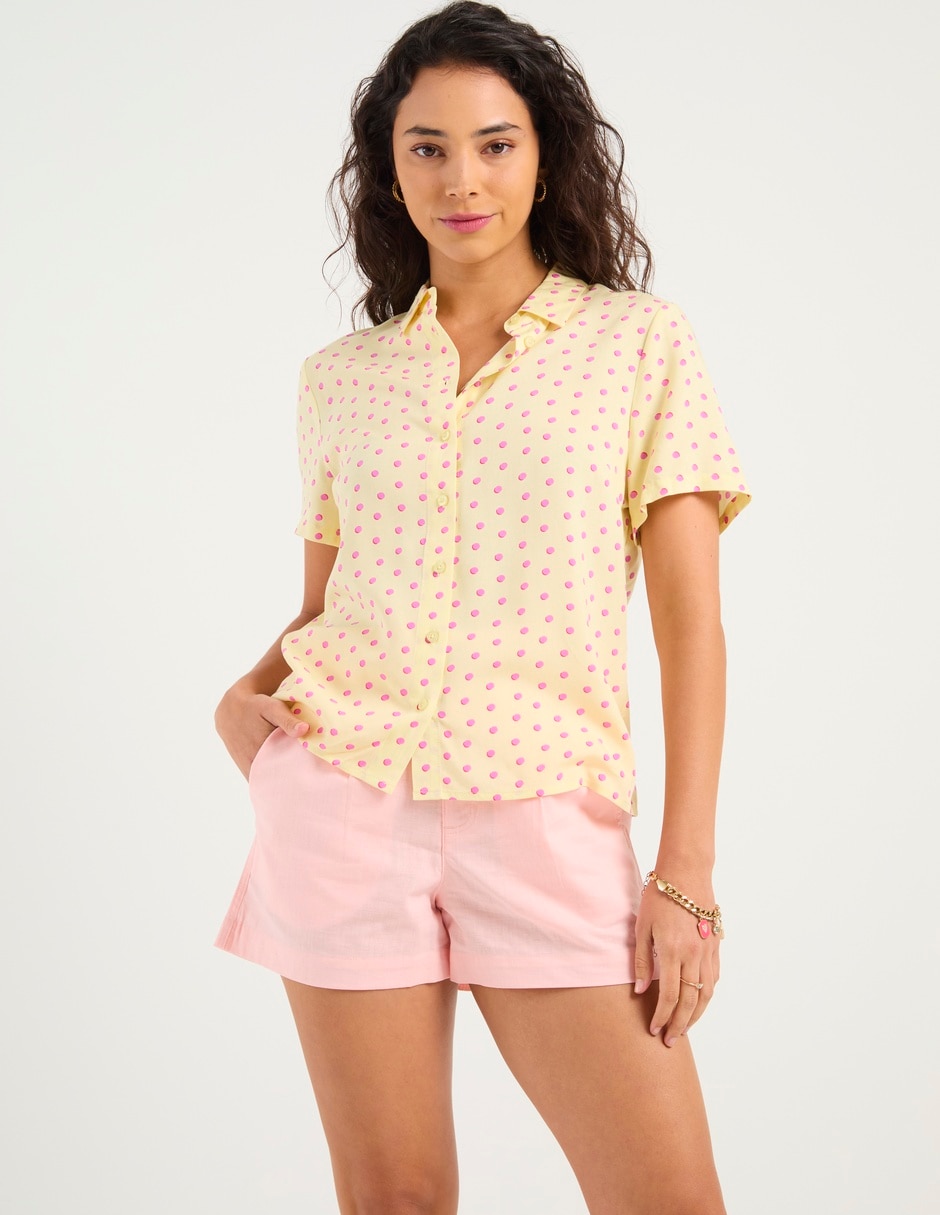 Blusa camisera manga corta para mujer 2